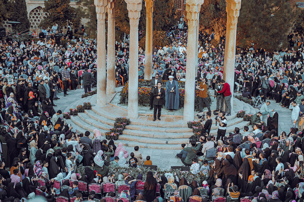 Holding the Mahfel Celebration at the Tomb of Hafez in Shiraz